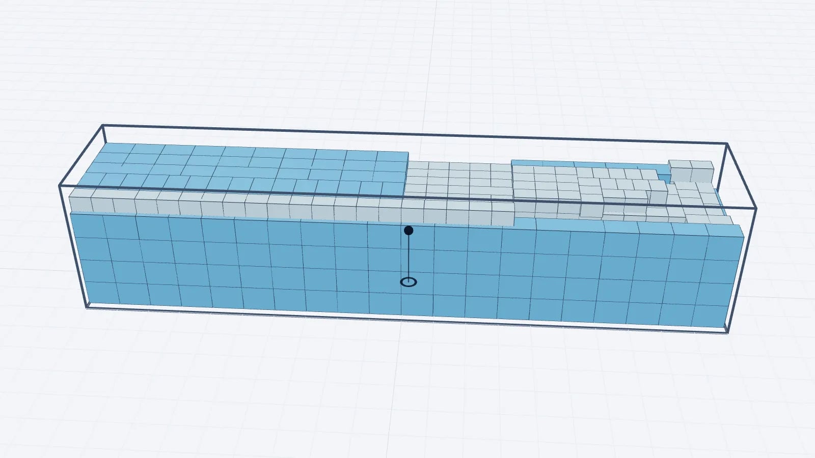 40' high cube container in 3D packed with 400 cartons in three sizes for high volume utilisation