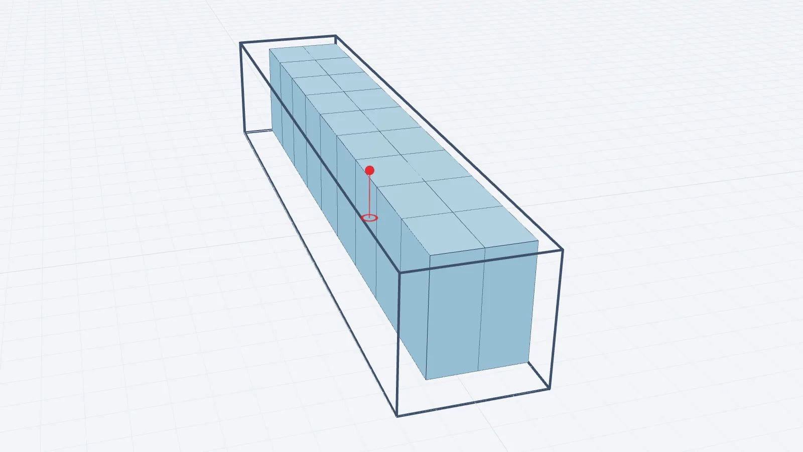 40' reefer container in 3D loaded with chilled dairy pallets and frozen pallets